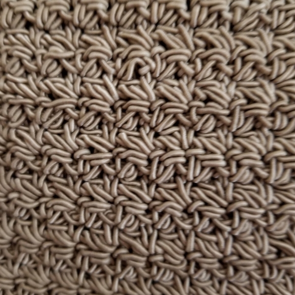 Vintage Boho Crazy Horse Liz Claiborne Tan Macrame Shoulder Purse. - Picture 3 of 11